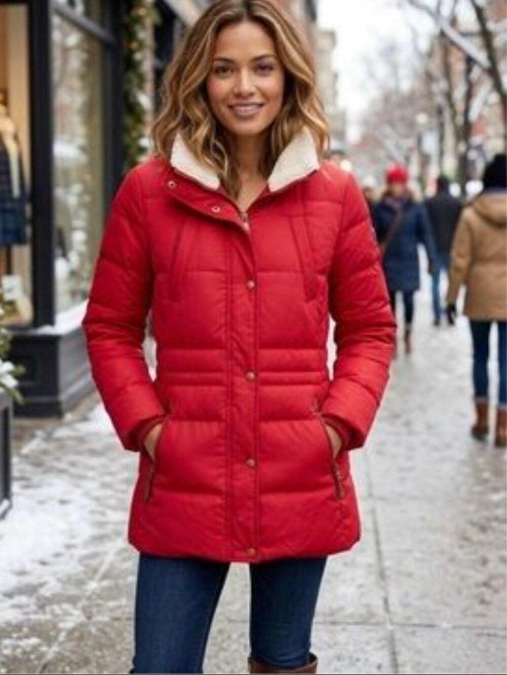 Ralph Lauren Puffer Jacket, Red, size small, EUC